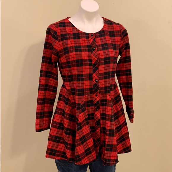 ⭐️Red Plaid Button Down Shirt by Allegra K SZ Med.⭐️ - Picture 8 of 8